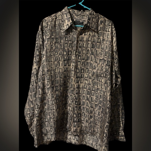 Burma Bibas Other - Burma Bibas Geometric 100% Silk Print vintage Shirt size L